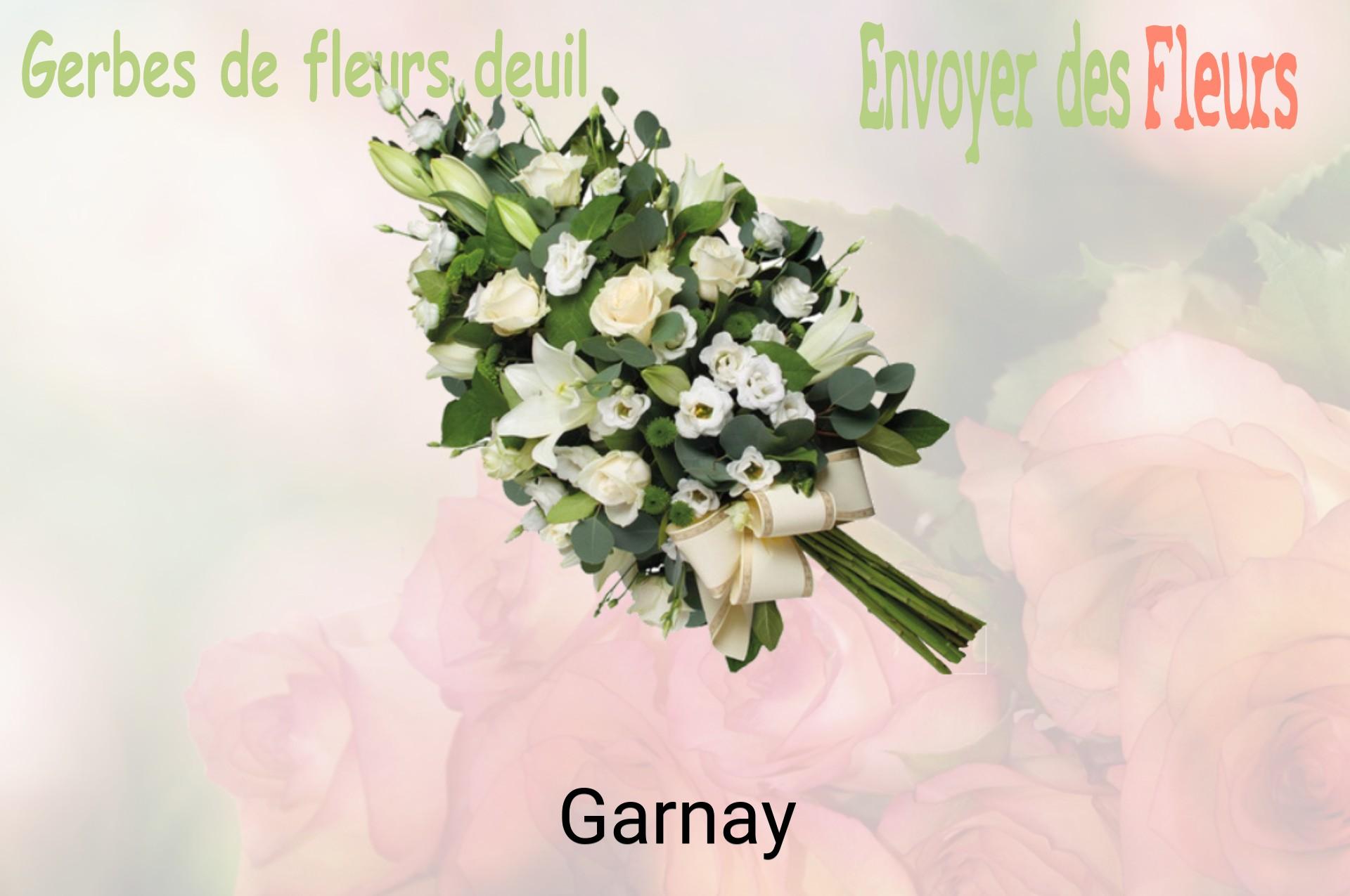 Gerbe de fleurs de deuil livrée à Garnay